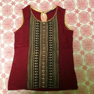 Gorgeous embroidered Maroon/burgundy Indian kurti top